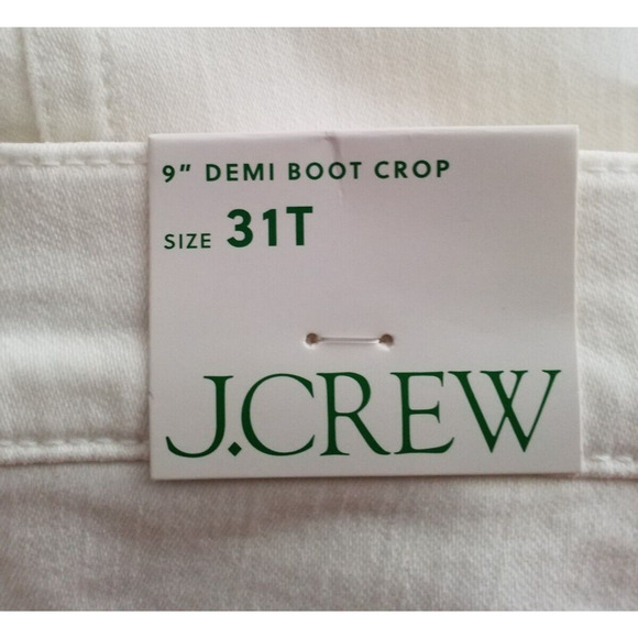 J Crew Womens T31 9" Tall Demi Boot Crop Jean White Stretch High Waist BQ302 - Picture 7 of 8